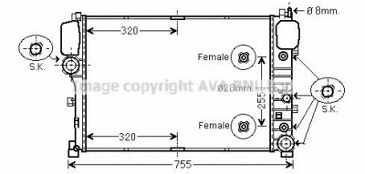 AVA QUALITY COOLING ms2492 -  Радиатор, охлаждение двигателя